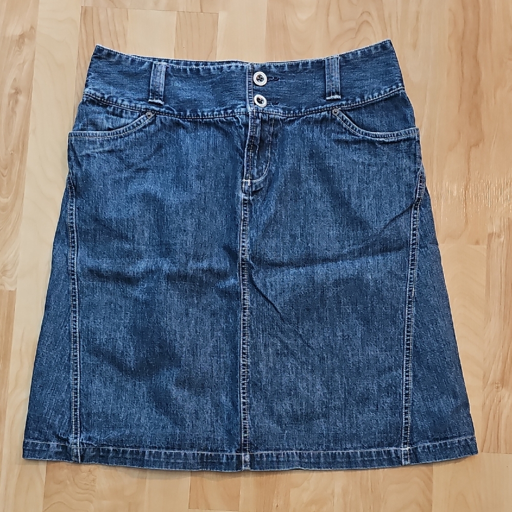Eddie Bauer Blue A-Line Knee-Length Skirt